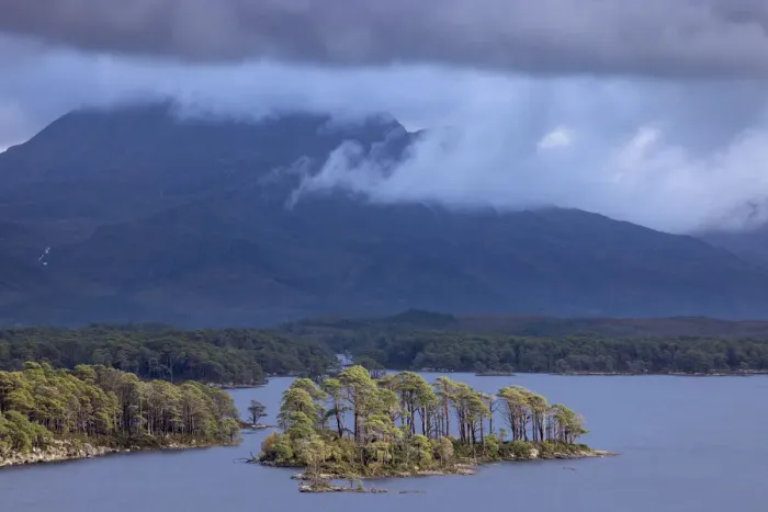 Framed Print : Eilean dubh na Sroine, Loch Maree, with Slioch in cloud, Wester Ross, Scotland Framed Print : Eilean dubh na Sroine, Loch Maree, with Slioch in cloud, Wester Ross, Scotland