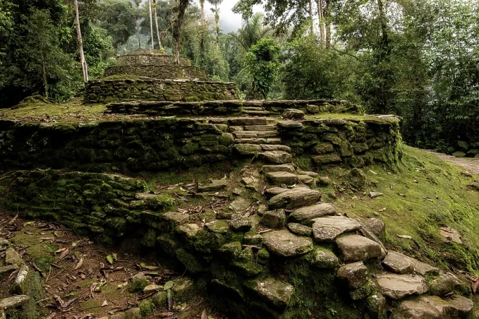Framed Print : The entrance of Ciudad Perdida, archaeological site of an ancient city, Sierra Nevada de Santa Marta, Colombia. December, 2021