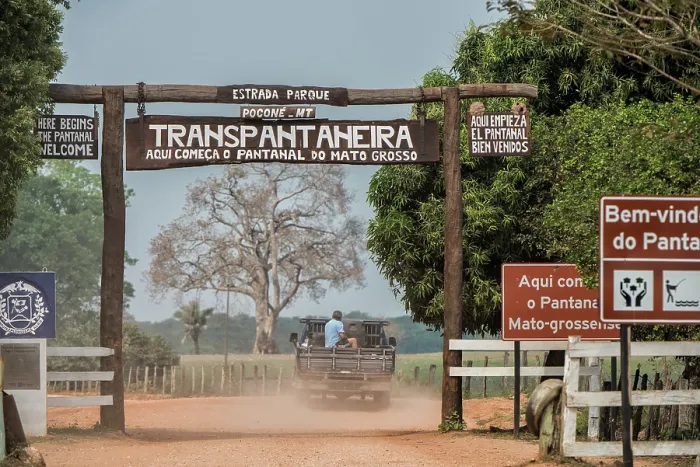 Framed Print : Entrance to the Transpantaneira Highway, 147km dirt road through the Pantanal wetlands, northern Pantanal, Mato Grosso, Brazil. September, 2016 Framed Print : Entrance to the Transpantaneira Highway, 147km dirt road through the Pantanal wetlands, northern Pantanal, Mato Grosso, Brazil. September, 2016