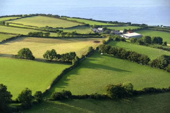 Framed Print : Farm on coast near Porlock, Exmoor, Somerset, UK. August 2009 Framed Print : Farm on coast near Porlock, Exmoor, Somerset, UK. August 2009