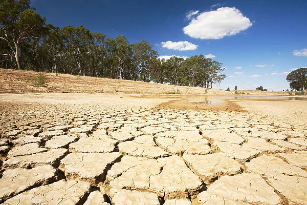 Farmers watering hole on a farm almost dried up during drought which lasted from 1996-2011