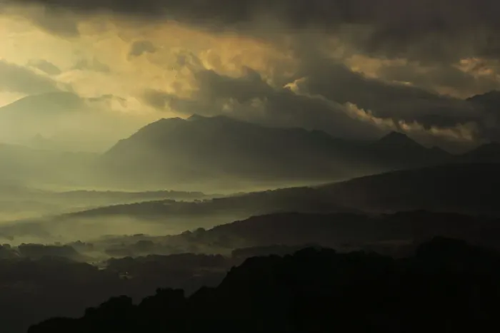 Framed Print : Fog in Grazalema Mountains, Sierra de Grazalema Natural Park, southern Spain, November 2014 Framed Print : Fog in Grazalema Mountains, Sierra de Grazalema Natural Park, southern Spain, November 2014