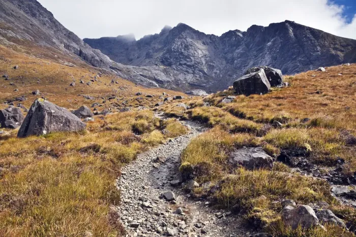 Framed Print : Footpath leading up to Ciore Lagan and Sgurr Sgumain, above Glenbrittle. Cuillin Hills / Mts Framed Print : Footpath leading up to Ciore Lagan and Sgurr Sgumain, above Glenbrittle. Cuillin Hills / Mts