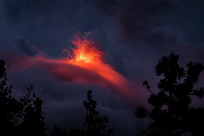 Framed Print : Fuego volcano erupting on a stormy night, Sierra Madre, Guatemala. May, 2022 Framed Print : Fuego volcano erupting on a stormy night, Sierra Madre, Guatemala. May, 2022