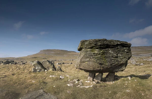 A Glacial Erratic at Norber near Austwick, Yorkshire, UK. This is one of the Norber erratics