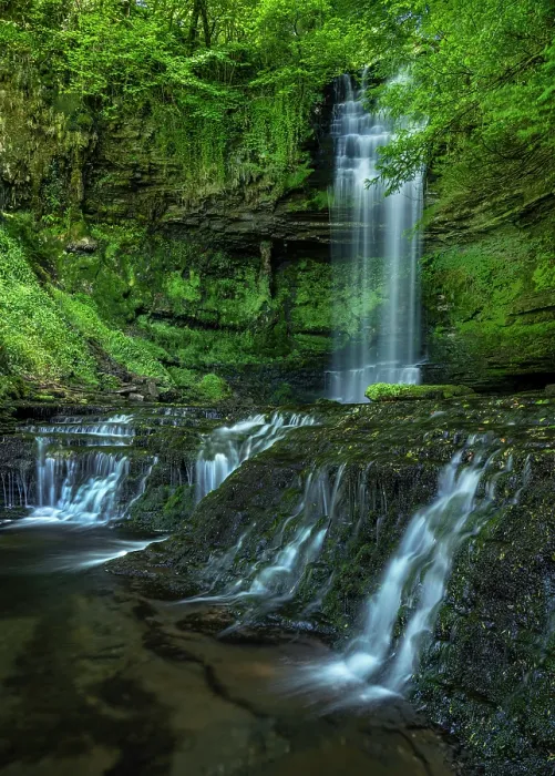 Framed Print : Glencar waterfall flowing into glacial lake in Glencar valley, Counties Leitrim and Sligo, Republic of Ireland. May, 2023 Framed Print : Glencar waterfall flowing into glacial lake in Glencar valley, Counties Leitrim and Sligo, Republic of Ireland. May, 2023