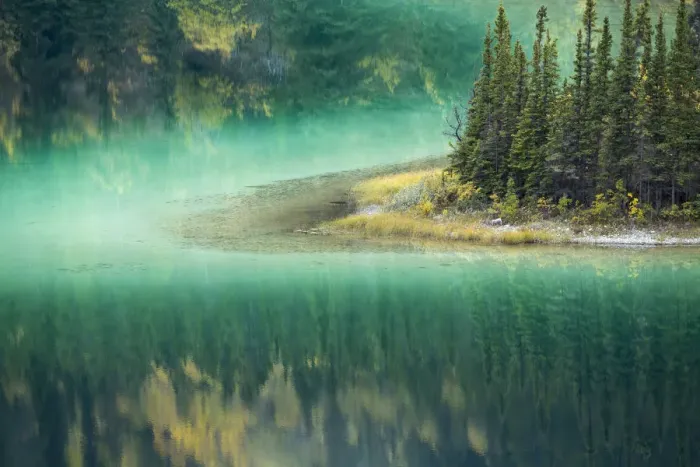 Framed Print : Green waters of Emerald Lake, near Carcross, Yukon Territories, Canada, September 2013 Framed Print : Green waters of Emerald Lake, near Carcross, Yukon Territories, Canada, September 2013