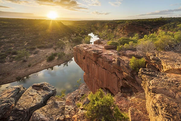 Hawks Head lookout over the Murchison River gorge, Kalbarri National Park, Western Australia