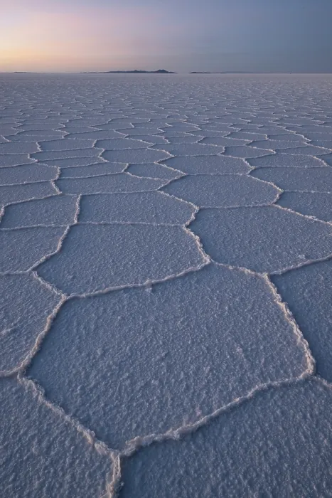 Framed Print : Hexagonal shapes on surface of salt flats at sunrise, Salar de Uyuni, Altiplano, Potosi, Bolivia. September, 2024 Framed Print : Hexagonal shapes on surface of salt flats at sunrise, Salar de Uyuni, Altiplano, Potosi, Bolivia. September, 2024