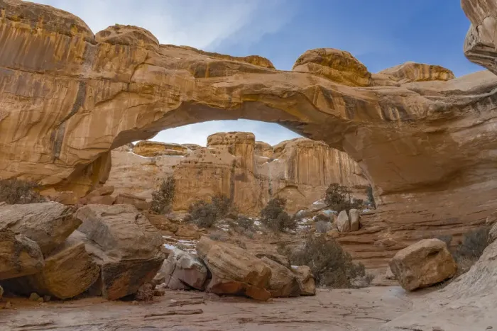 Framed Print : Hickman Bridge, rock arch in Navajo sandstone. Capitol Reef National Park, Utah, USA Framed Print : Hickman Bridge, rock arch in Navajo sandstone. Capitol Reef National Park, Utah, USA