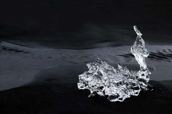 Framed Print : Ice on black, volcanic sand beach, Diamond beach, Jokulsarlon, Vatnajokull National Park, Iceland. September, 2023 Framed Print : Ice on black, volcanic sand beach, Diamond beach, Jokulsarlon, Vatnajokull National Park, Iceland. September, 2023