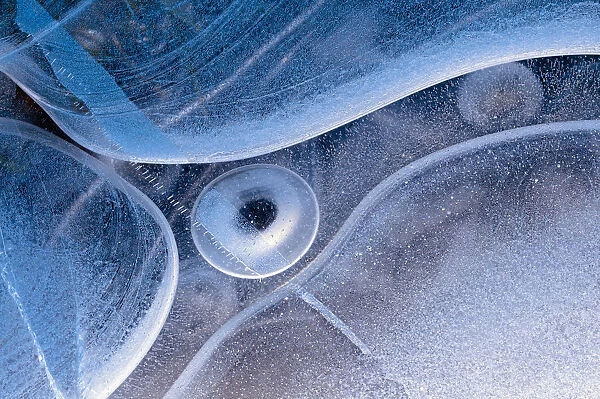 Ice pattern, Merrivale, Dartmoor National Park, Devon, England, UK, February