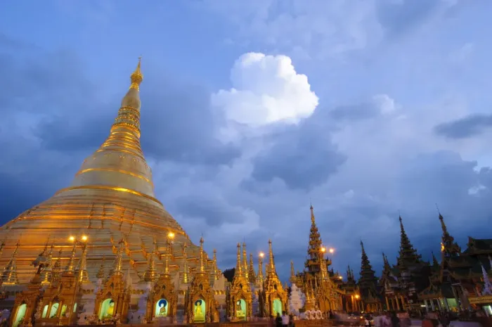 Framed Print : Illuminated Shwedagon Paya, the most important buddhist temple in all Myanmar, Yangon Rangun Framed Print : Illuminated Shwedagon Paya, the most important buddhist temple in all Myanmar, Yangon Rangun