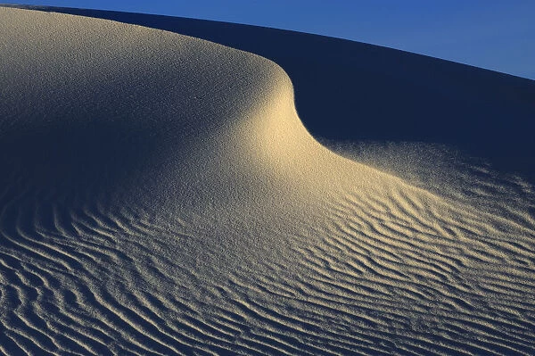 Irregular ripples on gypsum sand dunes created by high winds, White Sands National Monument