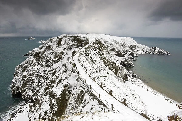 The isthmus between Greater and Little Sark, bound in snow