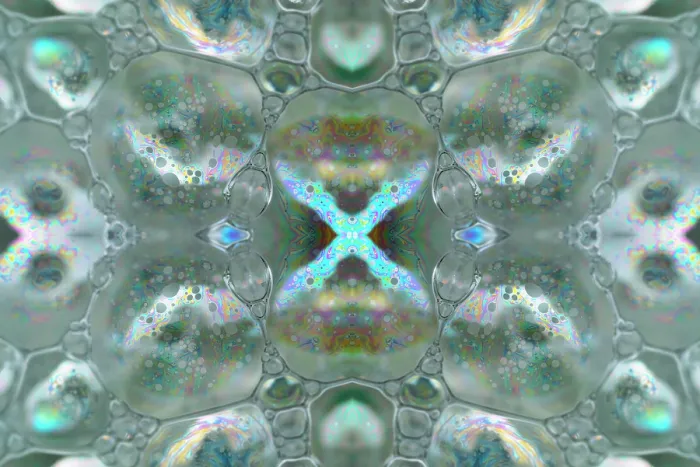 Framed Print : Kaleidoscope montage ofm patterns on soap bubble showing light interference patterns Framed Print : Kaleidoscope montage ofm patterns on soap bubble showing light interference patterns