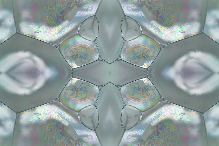 Framed Print : Kaleidoscope montage ofm patterns on soap bubble showing light interference patterns Framed Print : Kaleidoscope montage ofm patterns on soap bubble showing light interference patterns