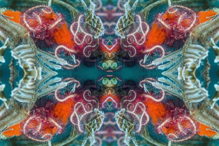 Framed Print : Kaleidoscopic image of Brittlestars. Indonesia Framed Print : Kaleidoscopic image of Brittlestars. Indonesia