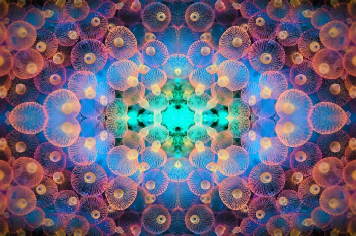 Framed Print : Kaleidoscopic image of Bubble tip anemone (Entacmaea quadricolor). Raja Ampat, West Papua Framed Print : Kaleidoscopic image of Bubble tip anemone (Entacmaea quadricolor). Raja Ampat, West Papua