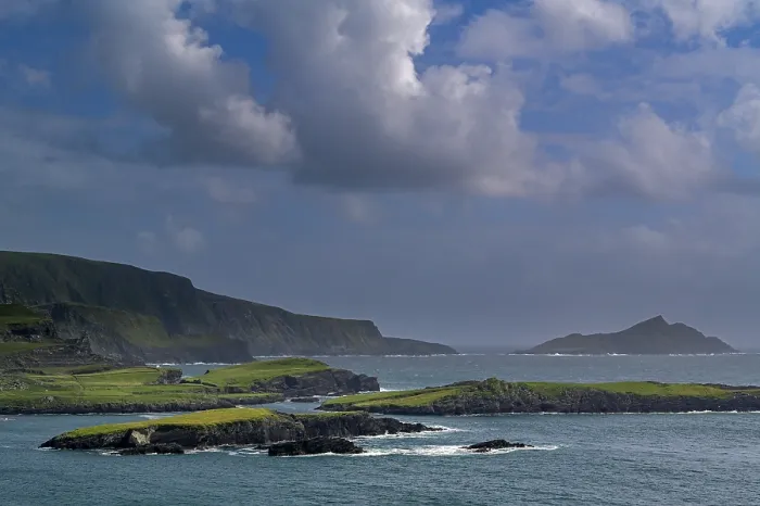 Framed Print : Kerry cliffs and Puffin Island as viewed from Valentia Island, Iveragh Peninsula, County Kerry, Republic of Ireland. June, 2023 Framed Print : Kerry cliffs and Puffin Island as viewed from Valentia Island, Iveragh Peninsula, County Kerry, Republic of Ireland. June, 2023
