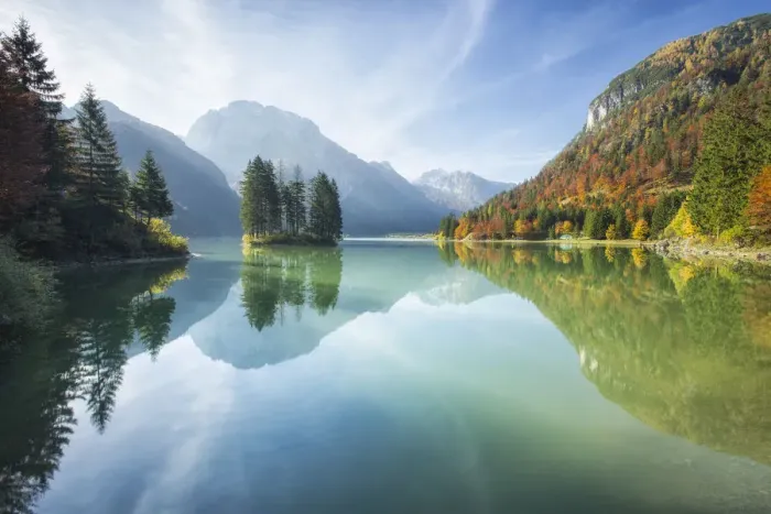 Framed Print : Lago de Predil, Julian Alps, Italy, October 2013