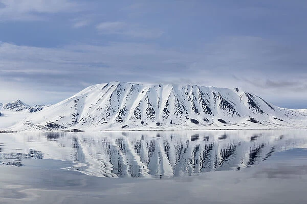 Landscape view across the Woodfjord, Spitzbergen, Svalbard, Norway, June, 2012