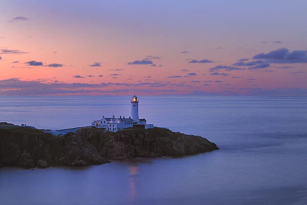Lighthouse on Fanad Head at sunset, County Donegal, Republic of Ireland, UK, August 2011
