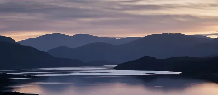 Framed Print : Loch Hope with hills silhouetted at sunset, Loch Hope, Sutherland, Scotland, November 2014 Framed Print : Loch Hope with hills silhouetted at sunset, Loch Hope, Sutherland, Scotland, November 2014