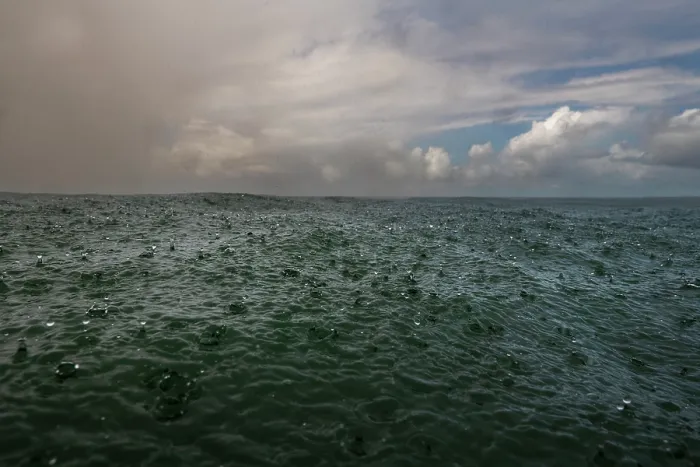 Framed Print : A low perspective view of the Caribbean sea in the rain, off Soufriere, St Lucia. November, 2022 Framed Print : A low perspective view of the Caribbean sea in the rain, off Soufriere, St Lucia. November, 2022