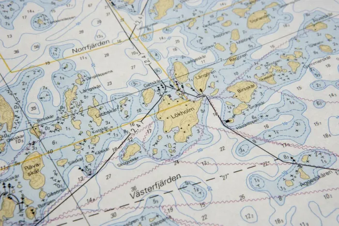 Framed Print : Marine chart of the Finnish Archipelago, Finland Framed Print : Marine chart of the Finnish Archipelago, Finland
