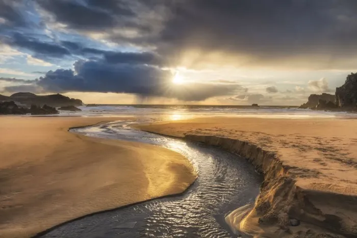 Framed Print : Mhangarstaidh Beach, Isle of Lewis, Outer Hebrides, Scotland, UK, March
