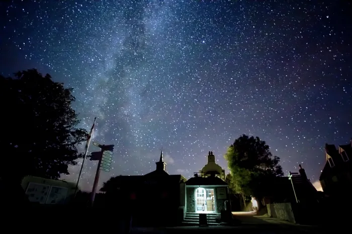 Framed Print : The Milky Way in the night sky over The Avenue in Sark, The Channel Islands, UK. September, 2013. Sark is the world's first Dark Sky Island Framed Print : The Milky Way in the night sky over The Avenue in Sark, The Channel Islands, UK. September, 2013. Sark is the world's first Dark Sky Island