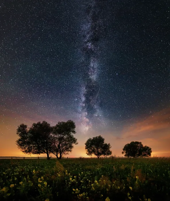 Framed Print : Milky way across the night sky above trees and fields, Biebrza National Park, Poland Framed Print : Milky way across the night sky above trees and fields, Biebrza National Park, Poland