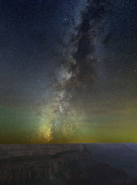 Milky Way rising over the south wall of the Grand Canyon, Arizona, USA. November 1 2015