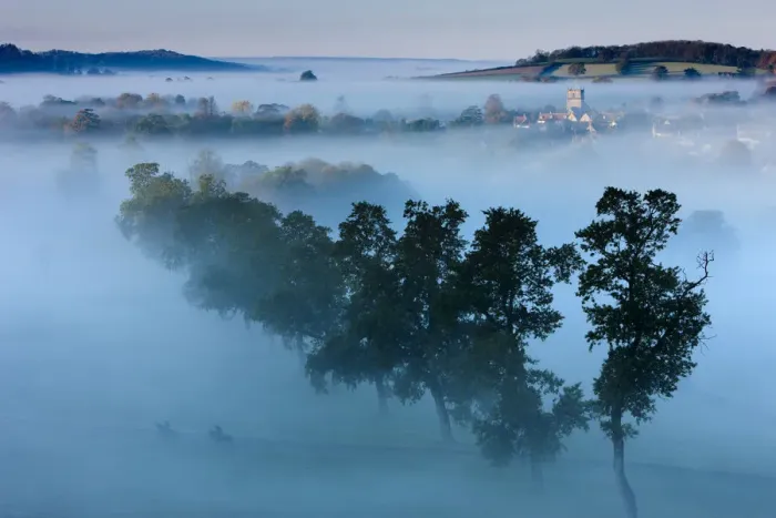 Framed Print : A misty autumn morning, Milborne Port, on the Dorset / Somerset Border, England UK Framed Print : A misty autumn morning, Milborne Port, on the Dorset / Somerset Border, England UK