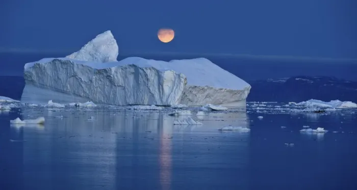 Framed Print : Full moon over an iceberg at dusk, Saqqaq, Disko Bay, Greenland, September 2009 Framed Print : Full moon over an iceberg at dusk, Saqqaq, Disko Bay, Greenland, September 2009