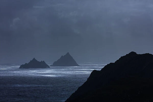 Moonlight over the Skellig Islands, Puffin Island, County Kerry, Ireland, Europe