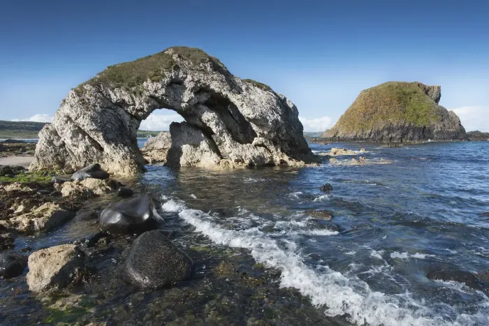 Framed Print : Natural archway, Causeway coast, Antrim county, Northern Ireland, UK, September 2013
