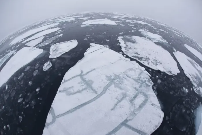 Framed Print : Pack ice on sea, Svalbard, Norway, August 2009