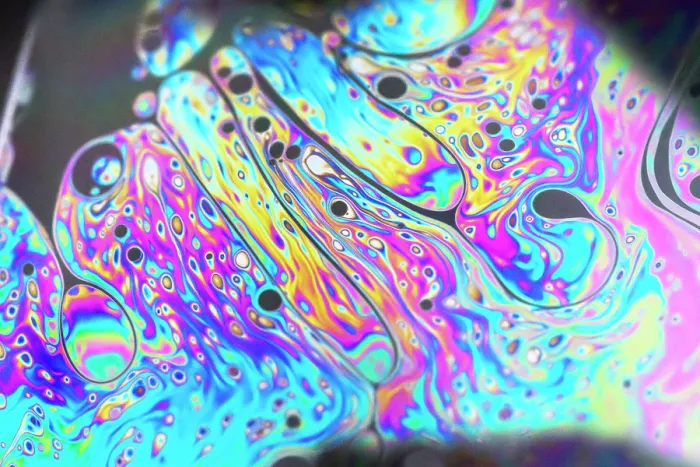 Framed Print : Patterns on soap bubble showing light interference patterns Framed Print : Patterns on soap bubble showing light interference patterns