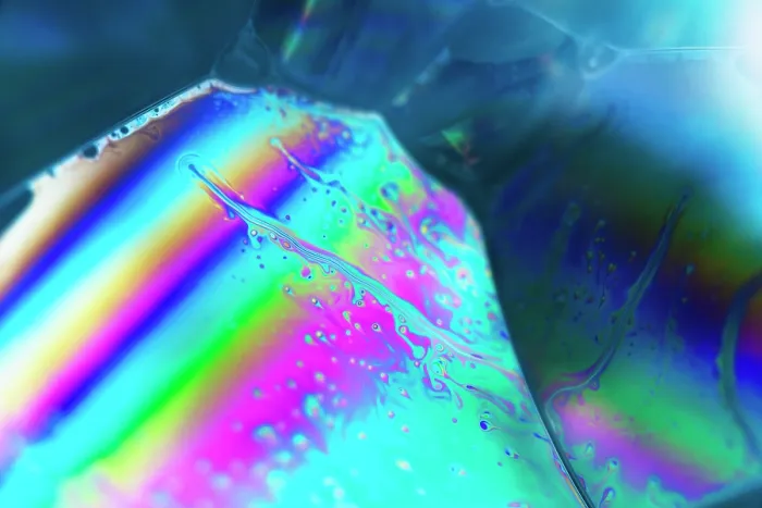 Framed Print : Patterns on soap bubble showing light interference patterns