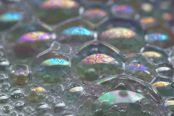 Framed Print : Patterns on soap bubble showing light interference patterns Framed Print : Patterns on soap bubble showing light interference patterns
