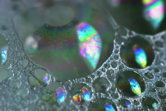 Framed Print : Patterns on soap bubble showing light interference patterns Framed Print : Patterns on soap bubble showing light interference patterns