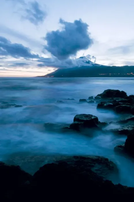 Framed Print : Pico vulcano at sdusk, Pico, Azores, Portugal, June 2009