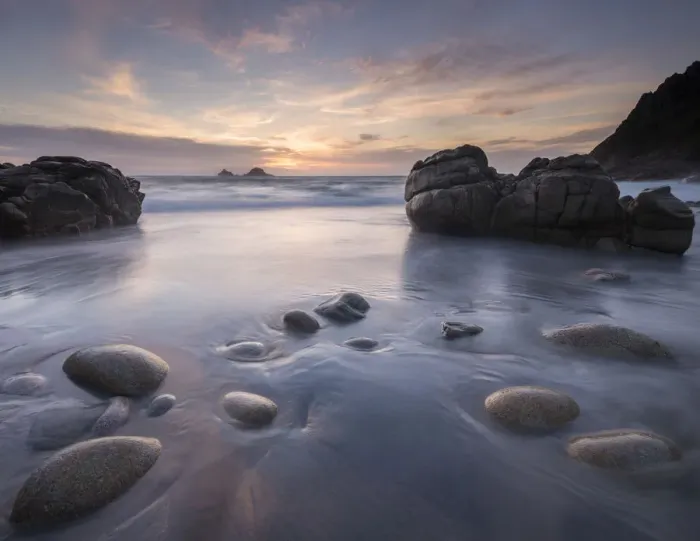 Framed Print : Porth Nanven at sunset, near St. Just, West Cornwall, UK. April 2014 Framed Print : Porth Nanven at sunset, near St. Just, West Cornwall, UK. April 2014
