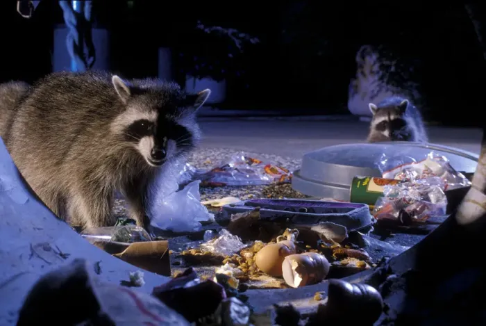 Framed Print : Raccoons raiding urban rubbish site {Procyon lotor} Oregon, USA Framed Print : Raccoons raiding urban rubbish site {Procyon lotor} Oregon, USA