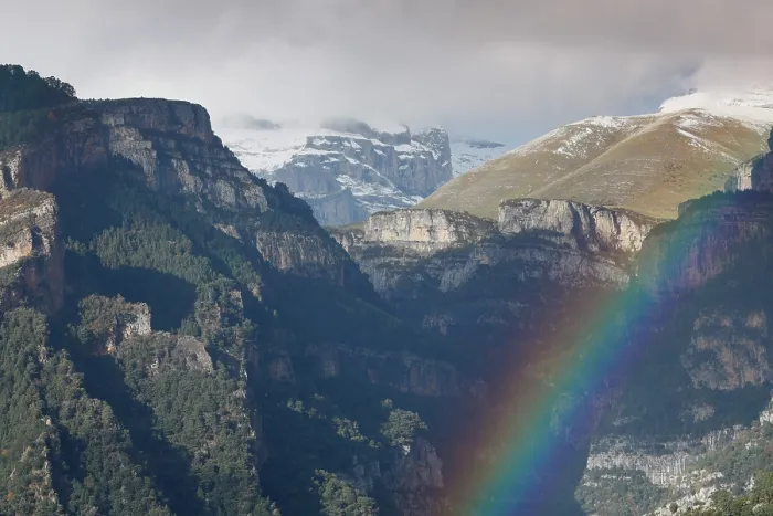 Framed Print : Rainbow over Anisclo Valley, Ordesa y Monte Perdido National Park, Pyrenees, Spain. November, 2023 Framed Print : Rainbow over Anisclo Valley, Ordesa y Monte Perdido National Park, Pyrenees, Spain. November, 2023