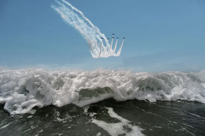 Framed Print : The Red Arrows display team flying in formation over the sea, Rhosneigr, Anglesey, Wales, UK. August, 2022 Framed Print : The Red Arrows display team flying in formation over the sea, Rhosneigr, Anglesey, Wales, UK. August, 2022