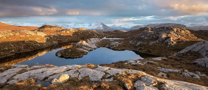 Framed Print : Remote hill lochan with view towards Loch Torridon and Ben Damph, in late winter light, Wester Ross, Scotland, UK, March 2017 Framed Print : Remote hill lochan with view towards Loch Torridon and Ben Damph, in late winter light, Wester Ross, Scotland, UK, March 2017