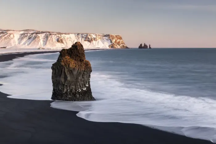 Framed Print : Reynisdrangar basalt sea stack, Vik, Iceland. December 2017 Framed Print : Reynisdrangar basalt sea stack, Vik, Iceland. December 2017